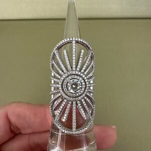 CZ Sunburst Statement Ring